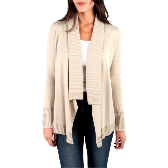 Kut From The Kloth Amabelle Open Cardigan XS Sweater Ribbed Capsule Granola - Picture 7 of 7
